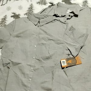 2 Chef works Light Grey Short Sleeve Shirts